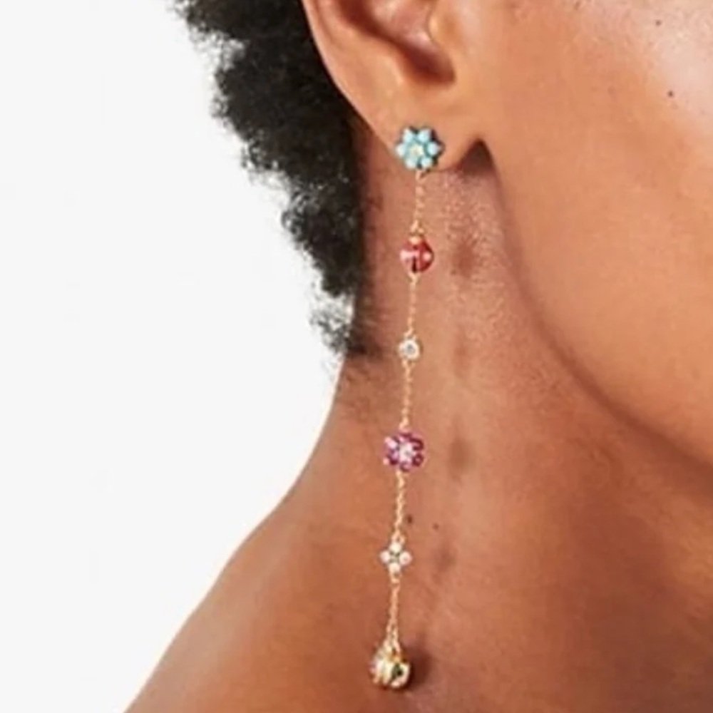 $88 Kate Spade Nature Walk Ladybug Linear Earrings - Picture 5 of 7